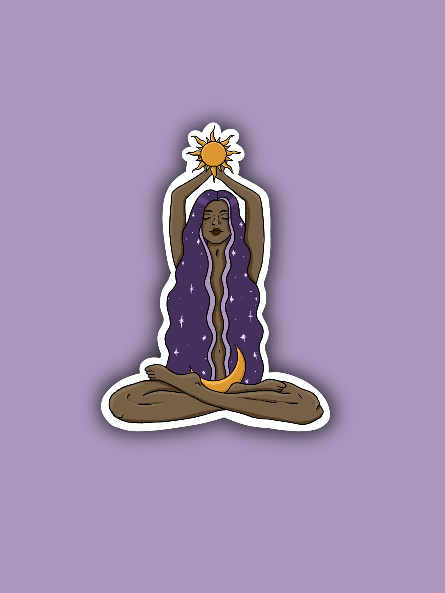 Sun/Moon Witch Sticker - dark skin tone