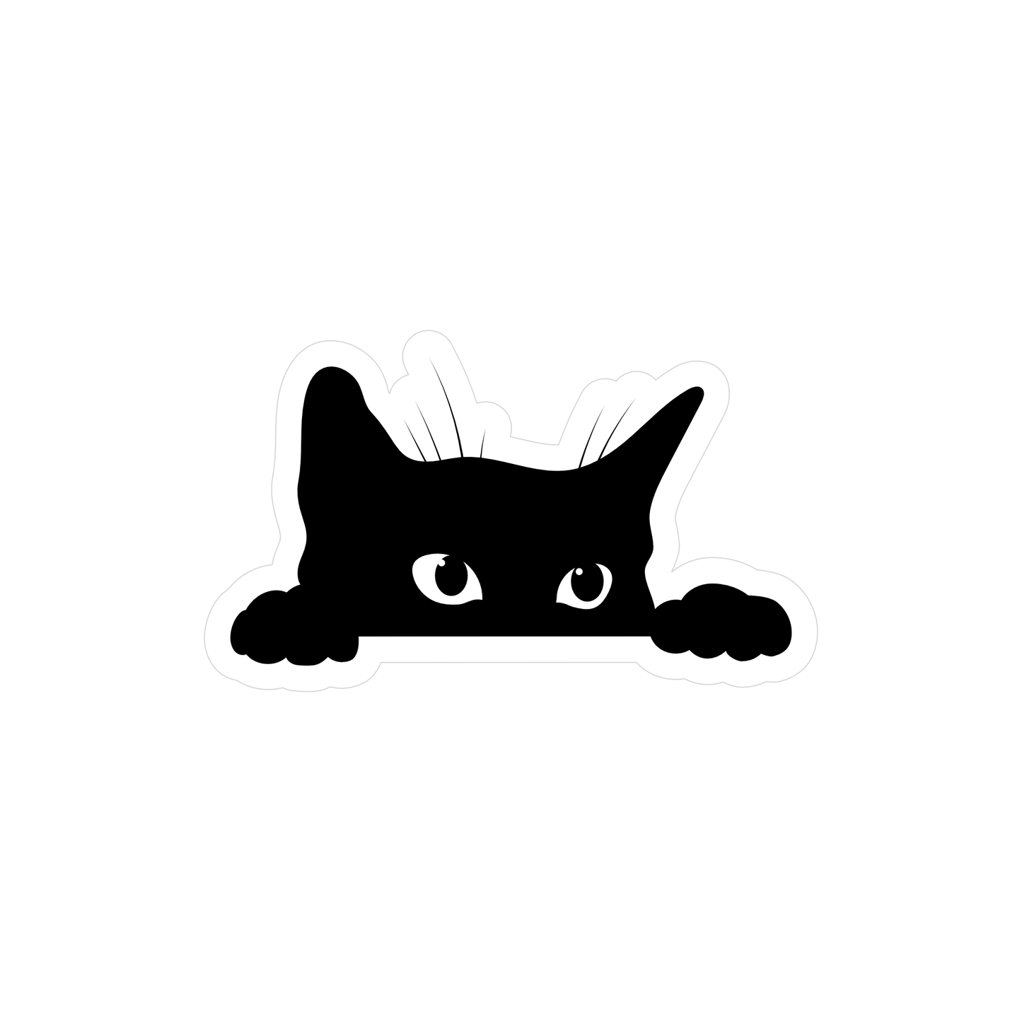 Sneaky Kitty Clear High Quality Vinyl Sticker