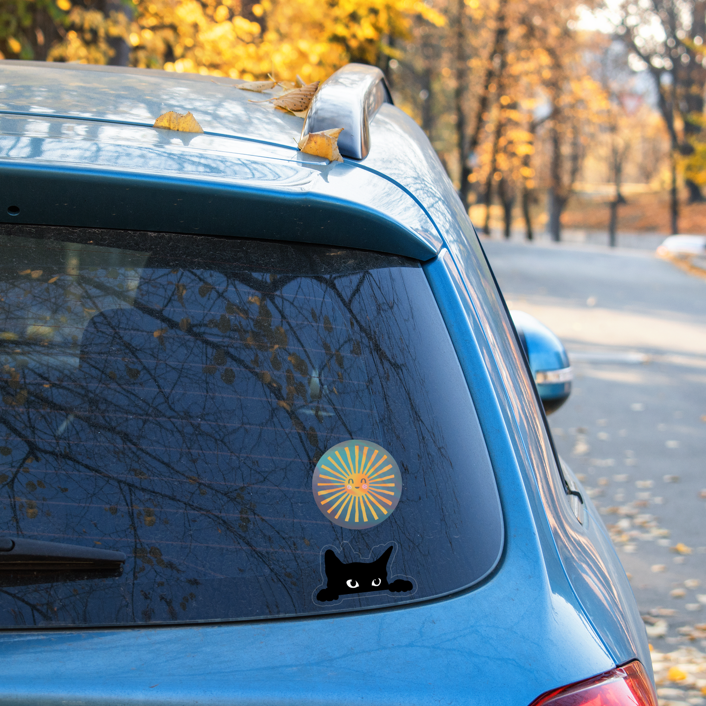 Sneaky Kitty Clear High Quality Vinyl Sticker