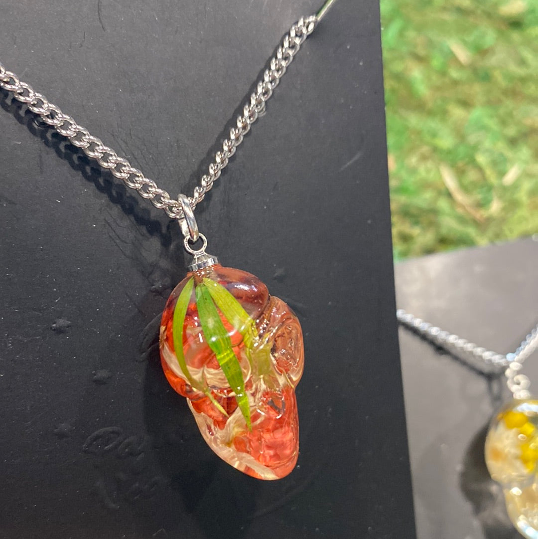 Botanical Skull Necklace