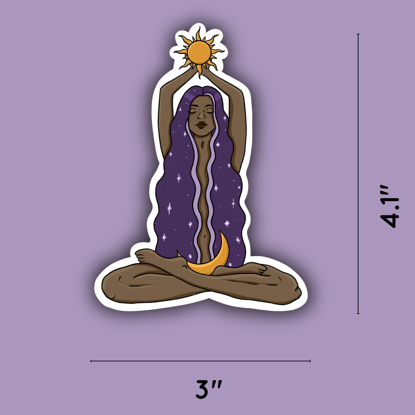 Sun/Moon Witch Sticker - dark skin tone