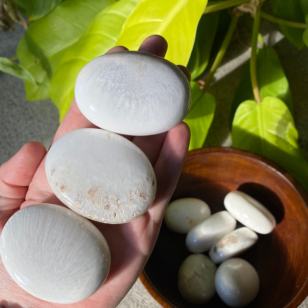 Scolecite Palm Stones