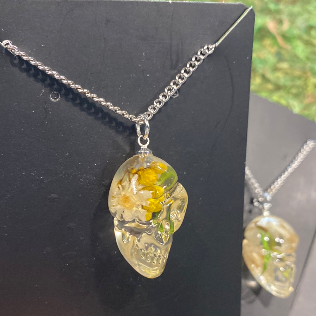Botanical Skull Necklace