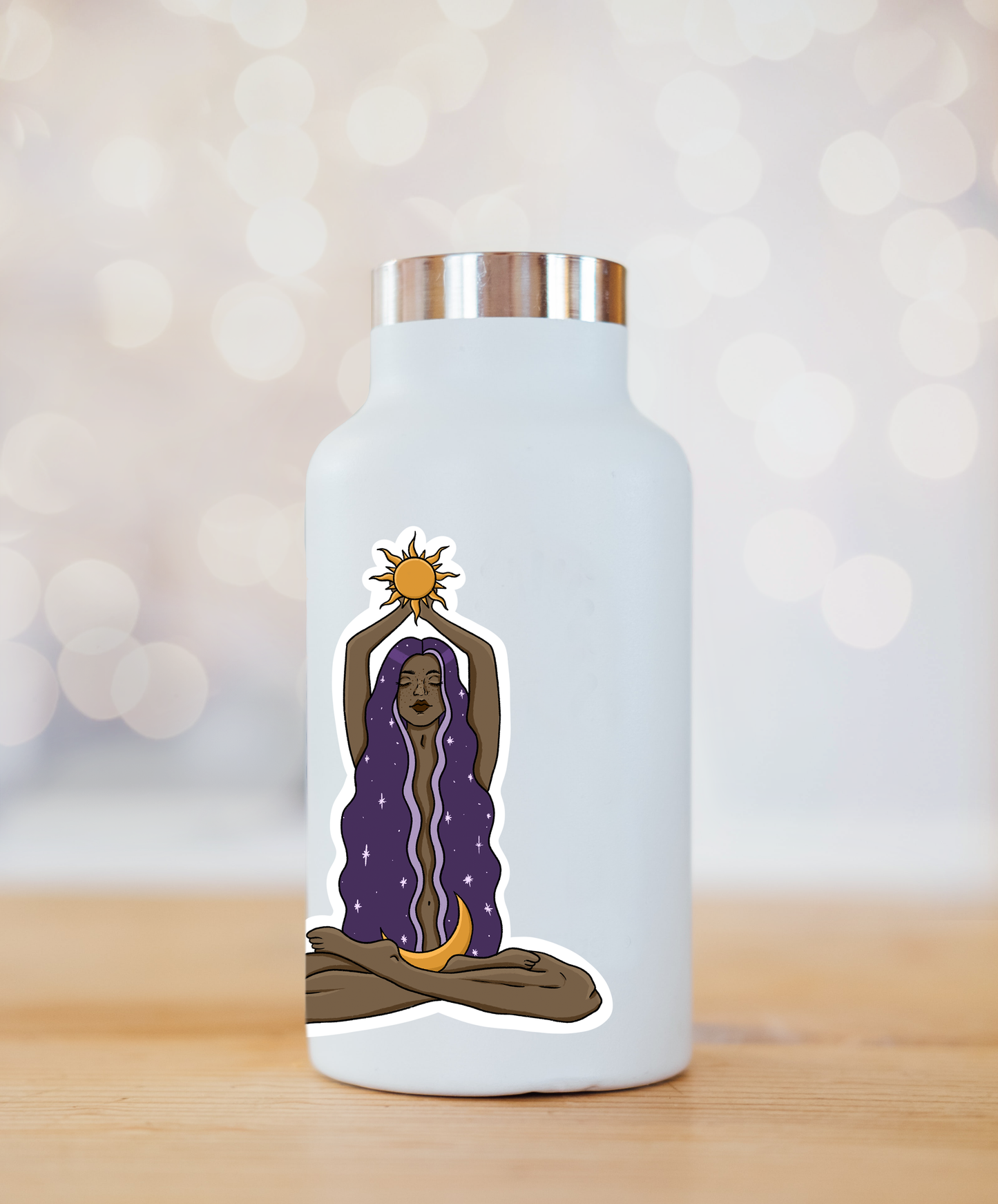 Sun/Moon Witch Sticker - dark skin tone