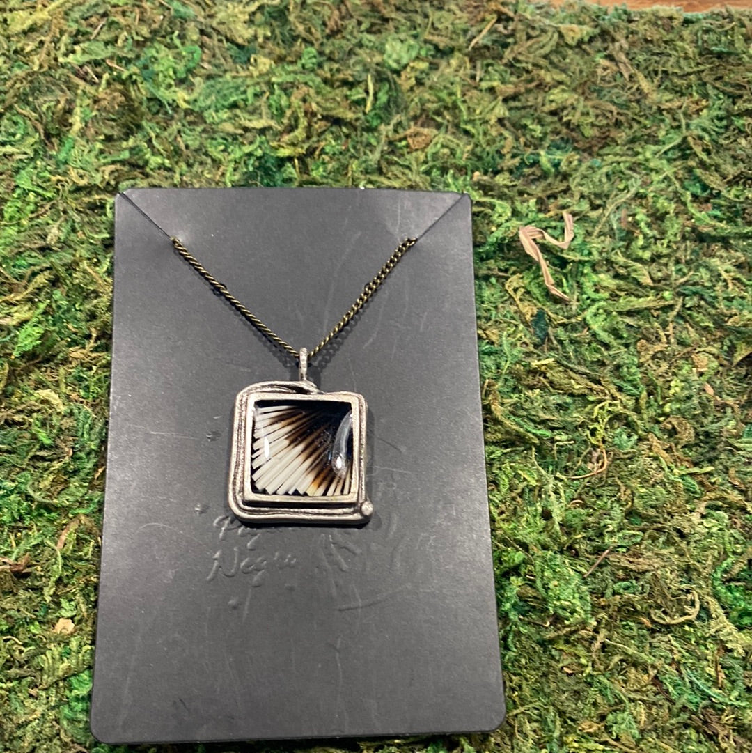Square Porcupine Quill Necklace