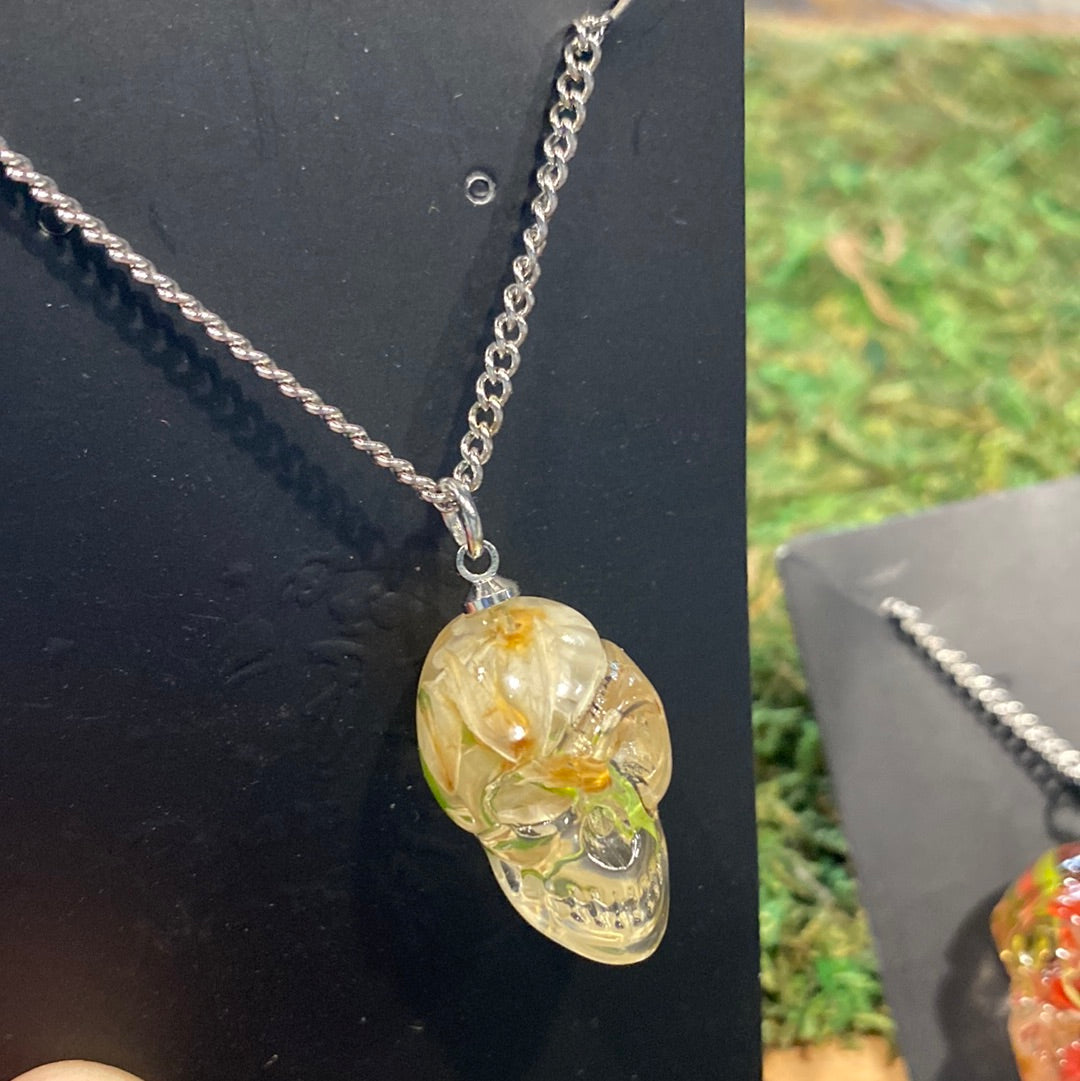 Botanical Skull Necklace