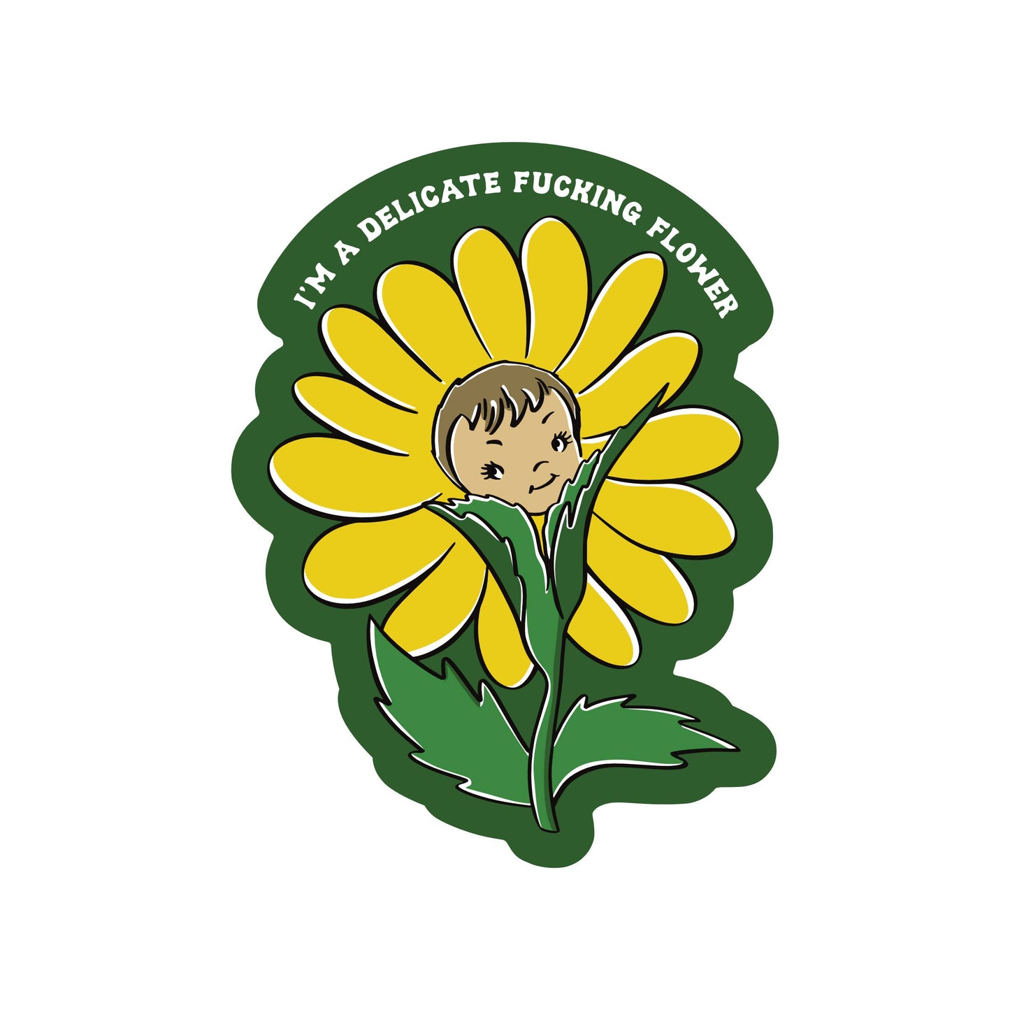 Delicate Flower Swear High Quality Vinyl Sticker