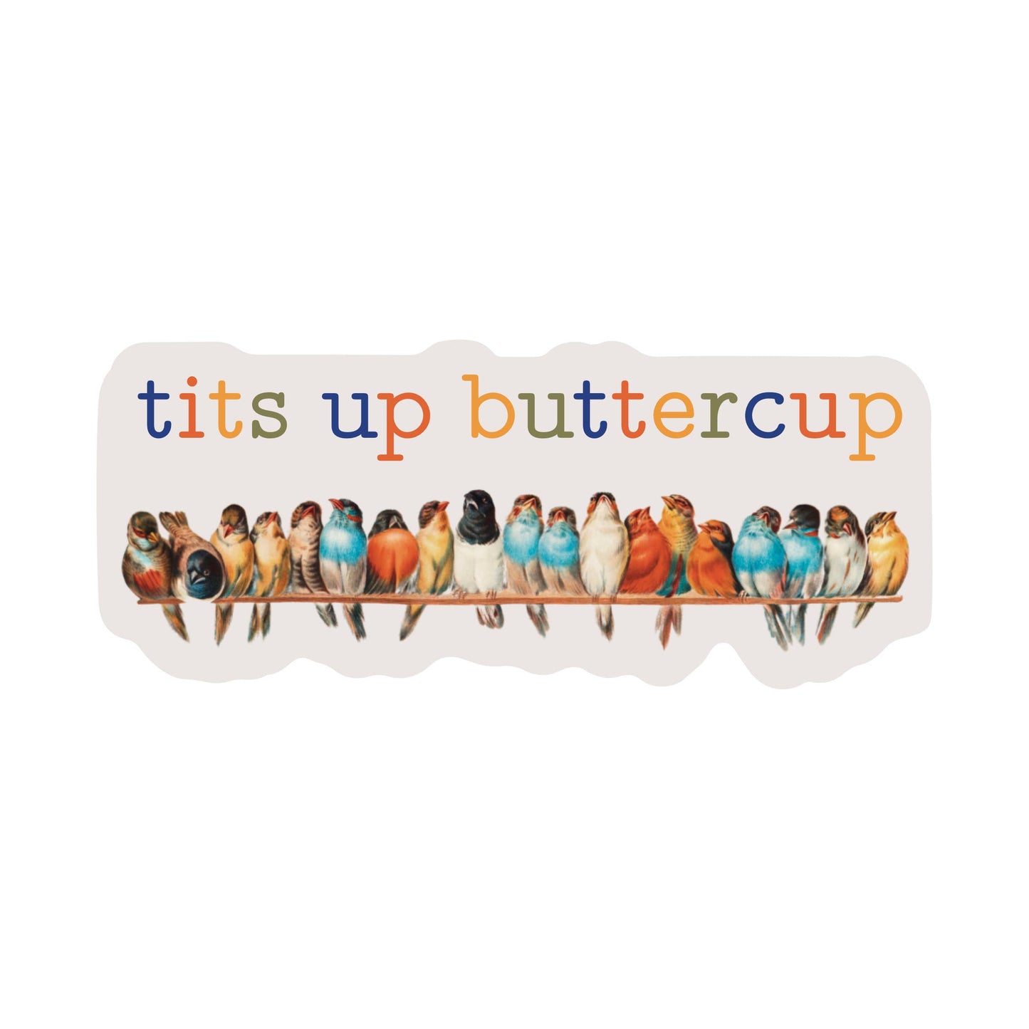 Tits Up Bird Vinyl Sticker