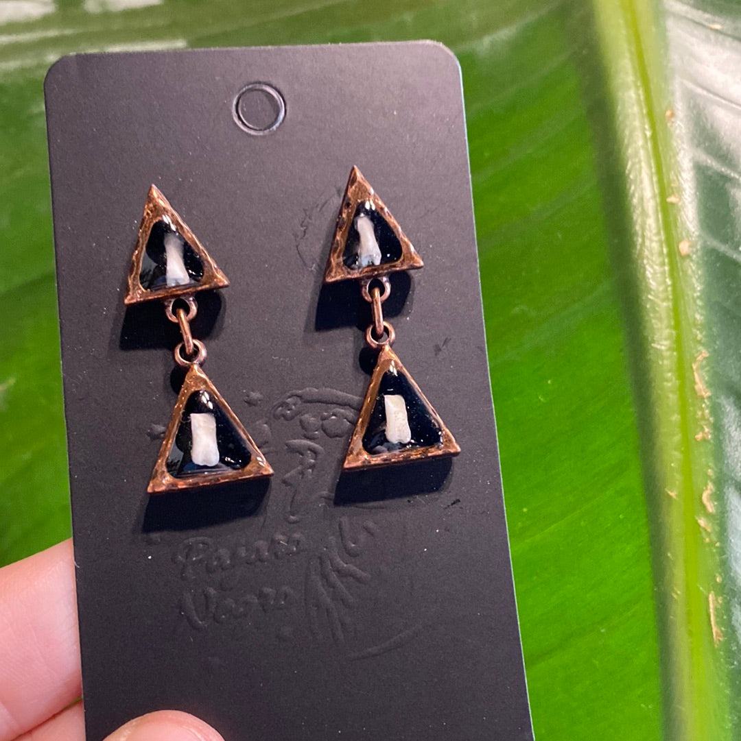 Triangle Drop Rabbit Tooth Earring