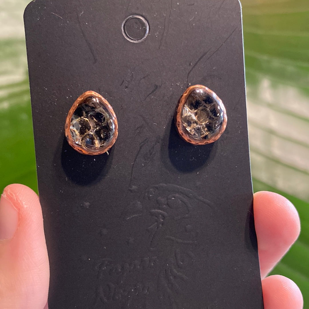 Boa Skin Teardrop Earring