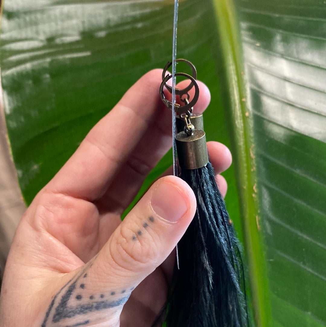 Black Ostrich Feather Earring