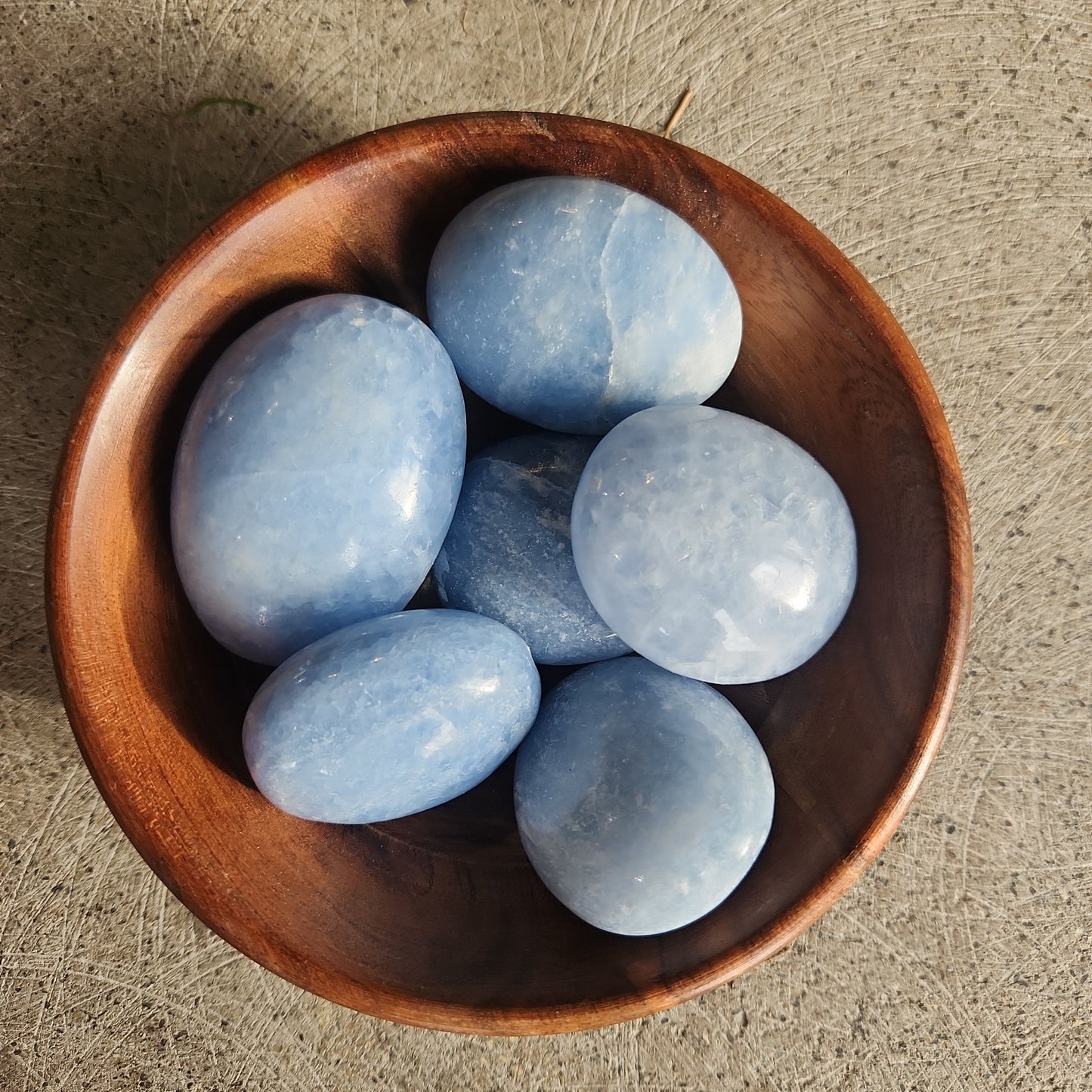 Blue Calcite Palm Stones