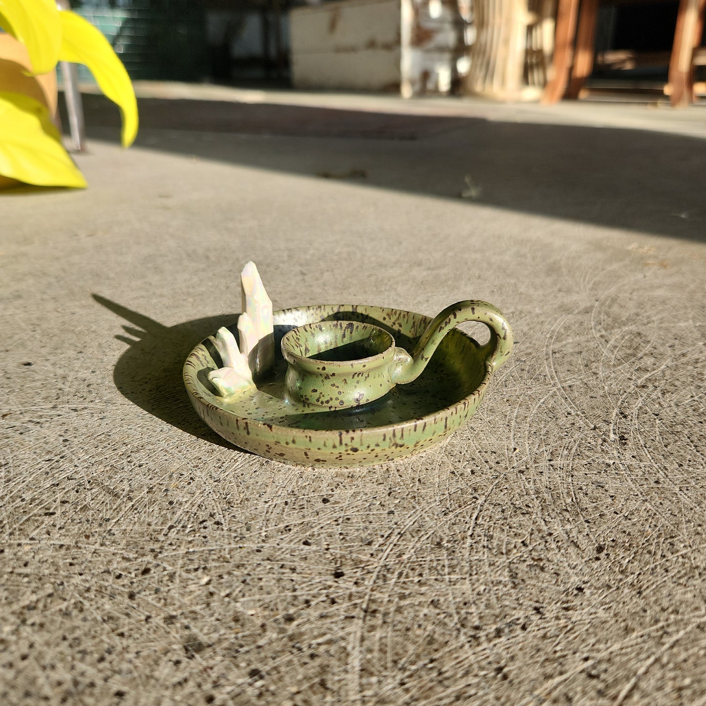 Candle holder with crystal small