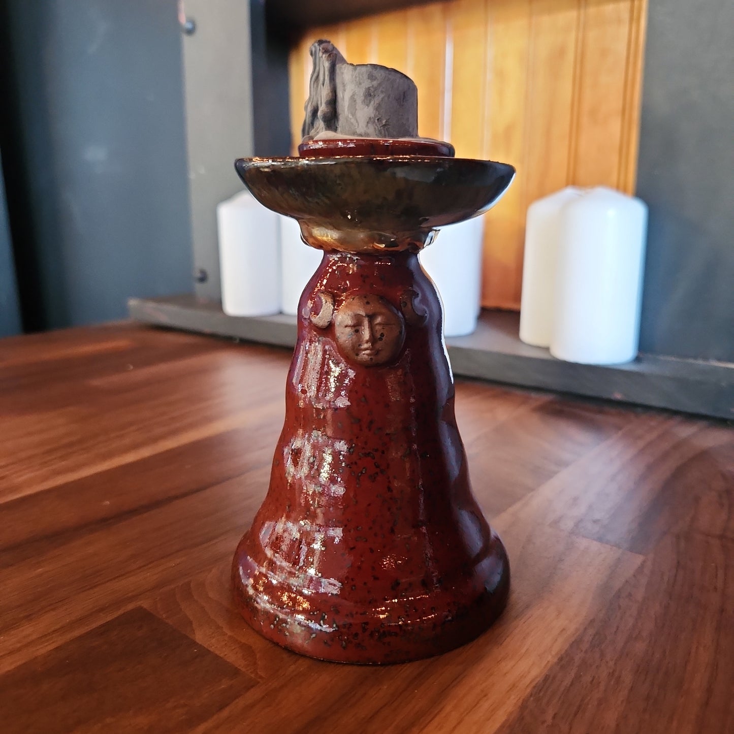 Red large candle holder
