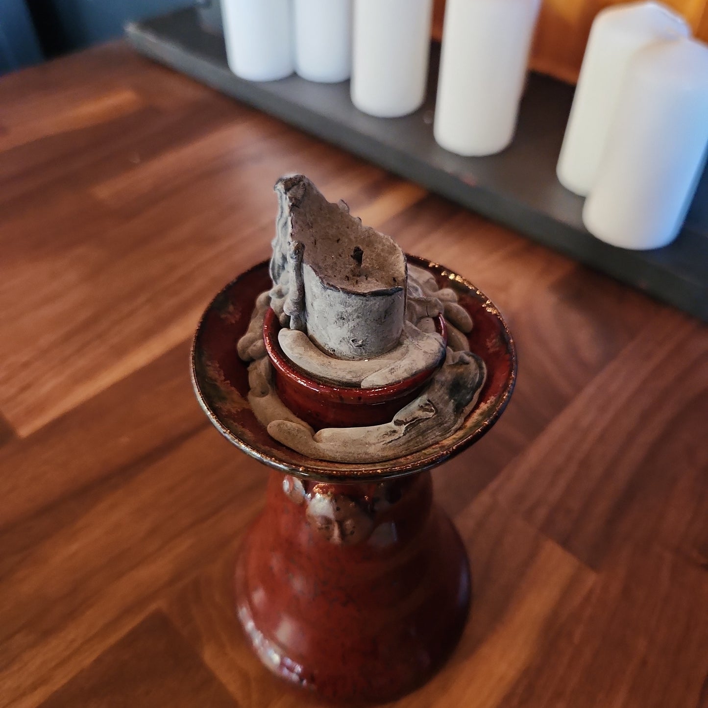 Red large candle holder