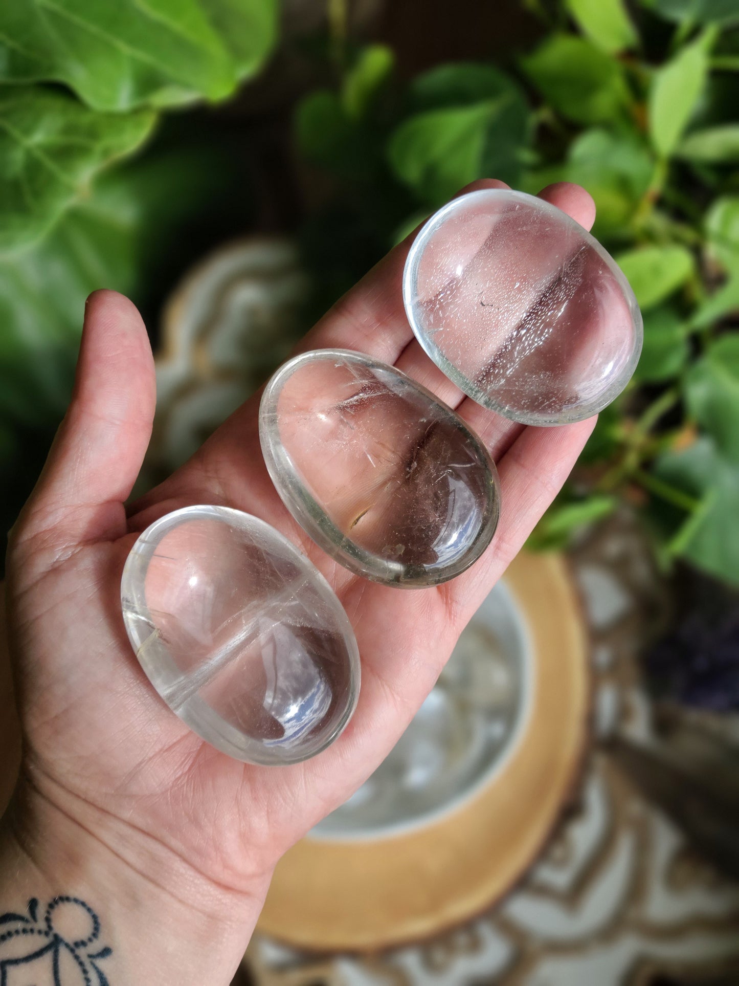 Clear Quartz Palm Stones