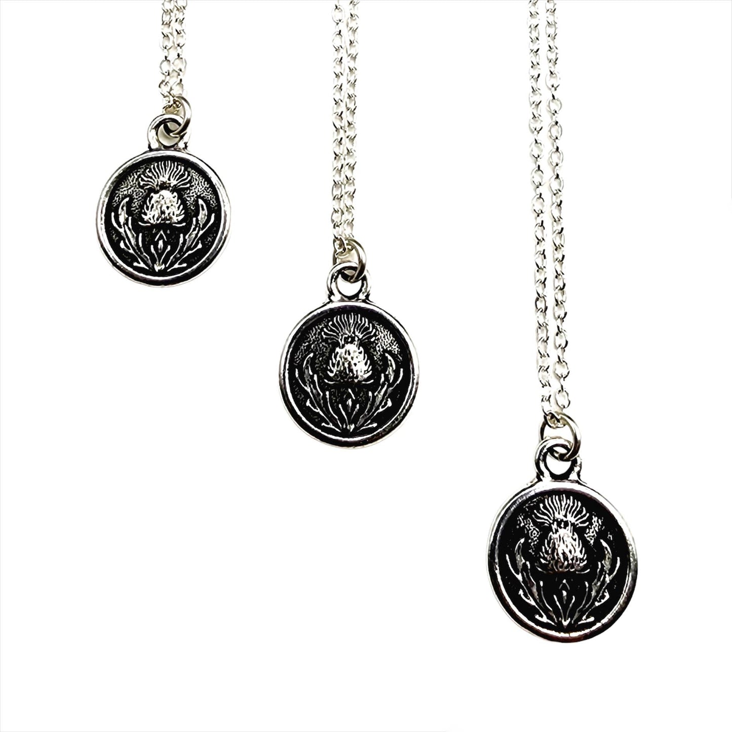 Thistle Necklace - Antique Silver