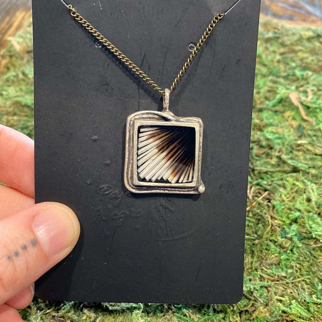 Square Porcupine Quill Necklace