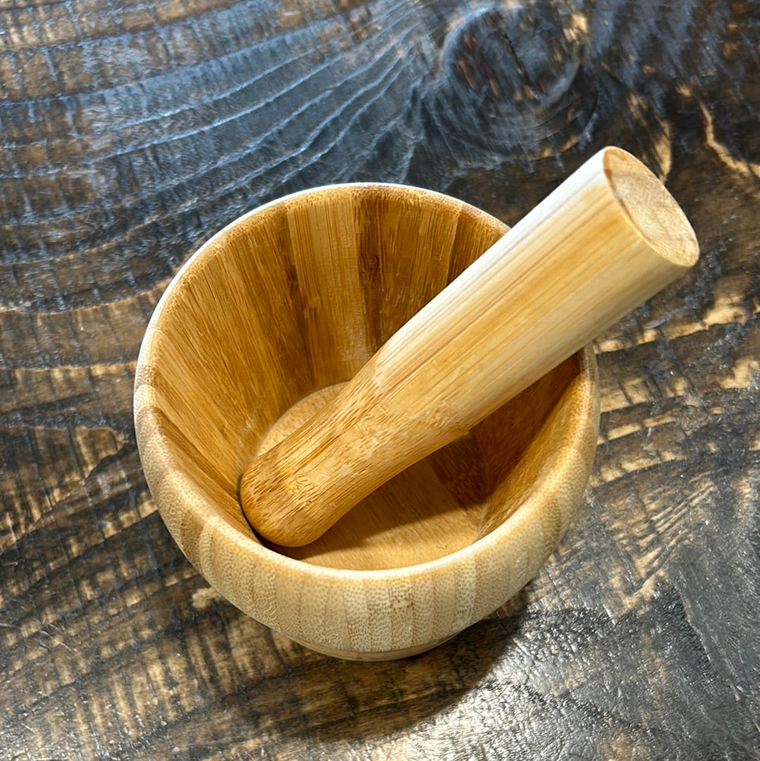 4" Wooden Mortar & Pestle
