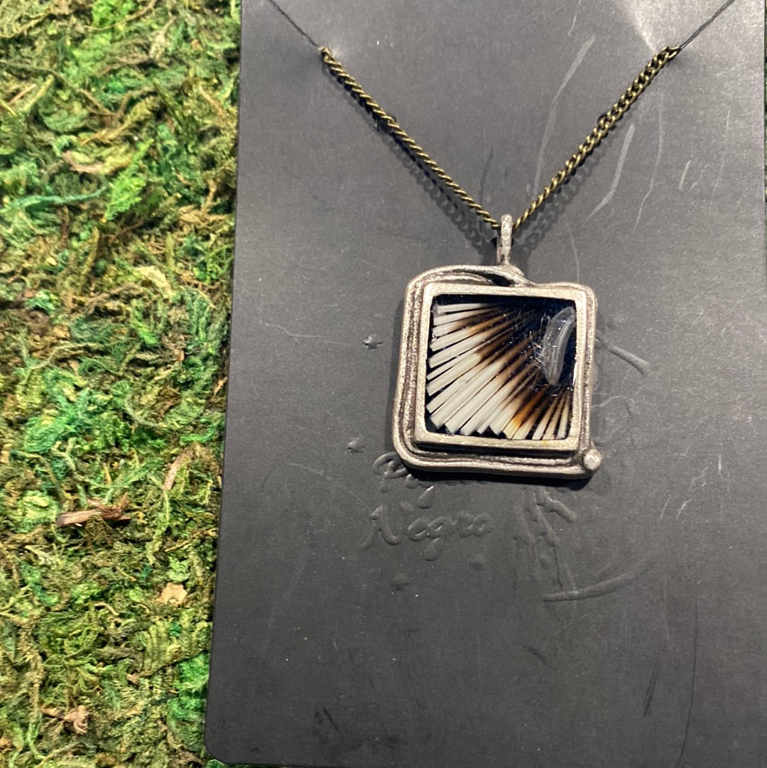 Square Porcupine Quill Necklace