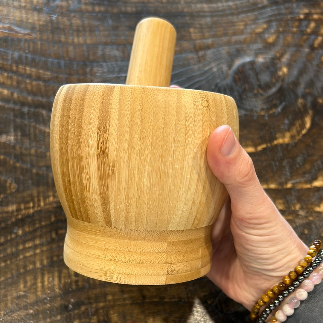 4" Wooden Mortar & Pestle
