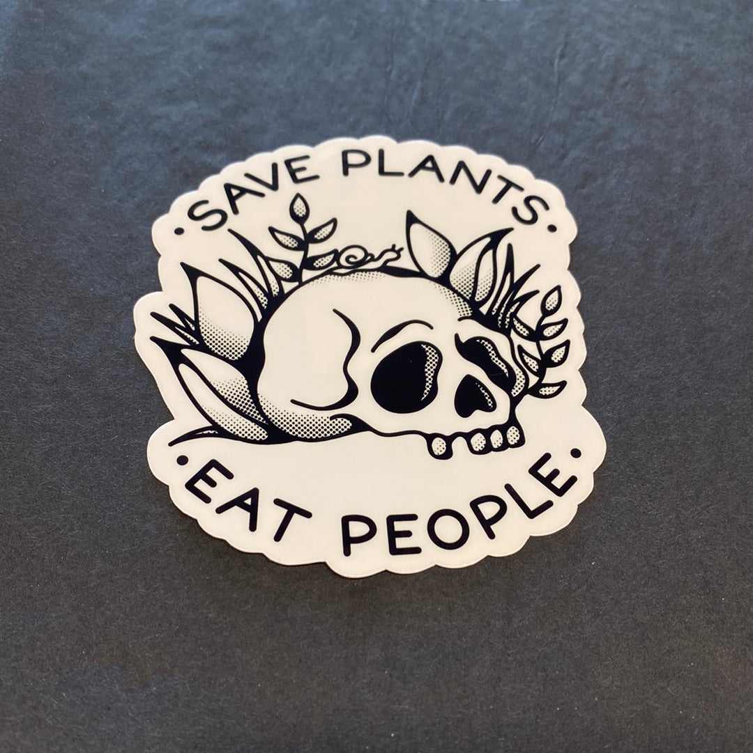Save Plants Eat People Vintage Tattoo Sticker
