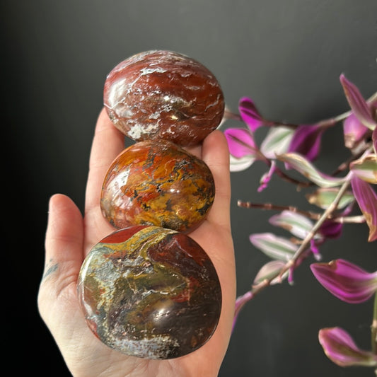 Red Flame Jasper Palm Stones