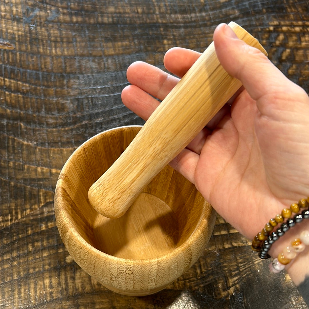 4" Wooden Mortar & Pestle