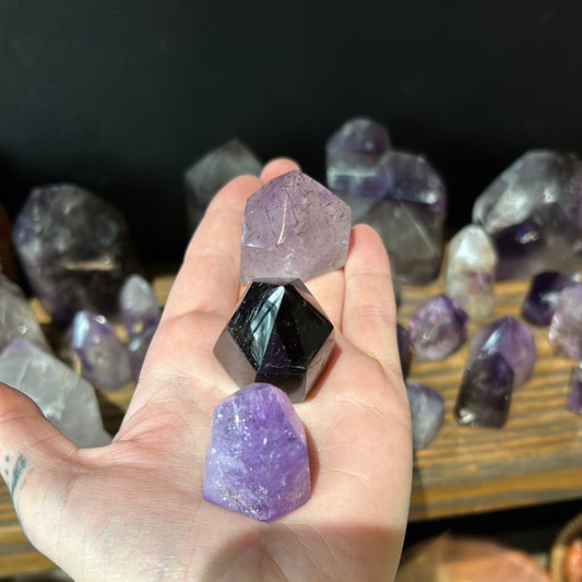 Gemmy & Smoky Amethyst Points
