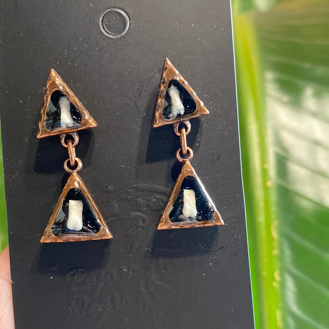 Triangle Drop Rabbit Tooth Earring