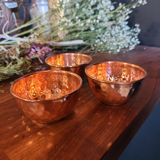 Hand-Hammered Copper Burn Bowl