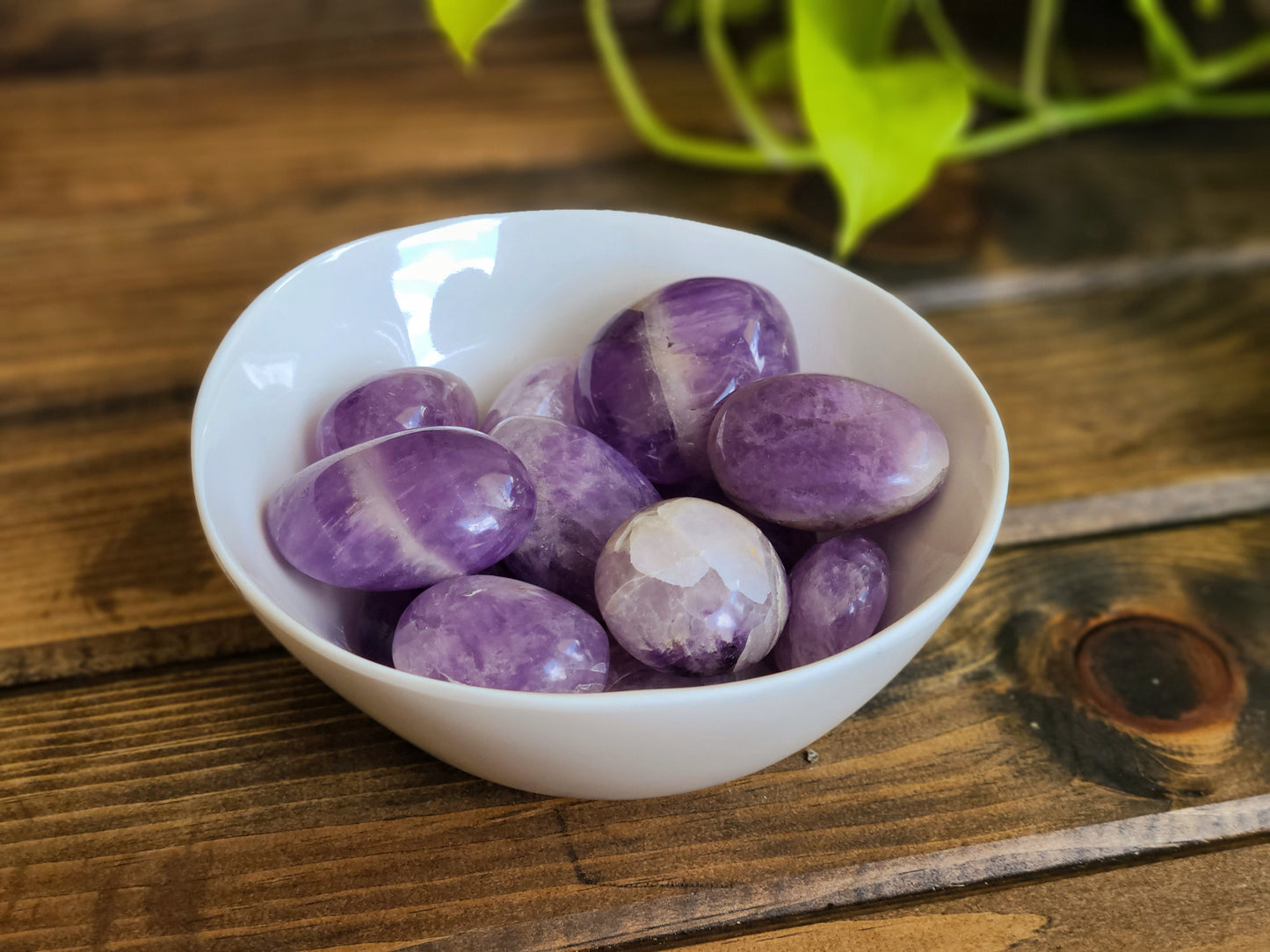 Chevron Amethyst Palm Stones