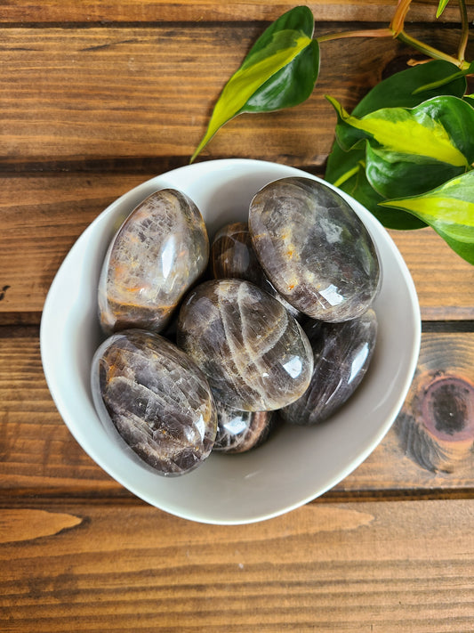 Black Moonstone Palm Stone