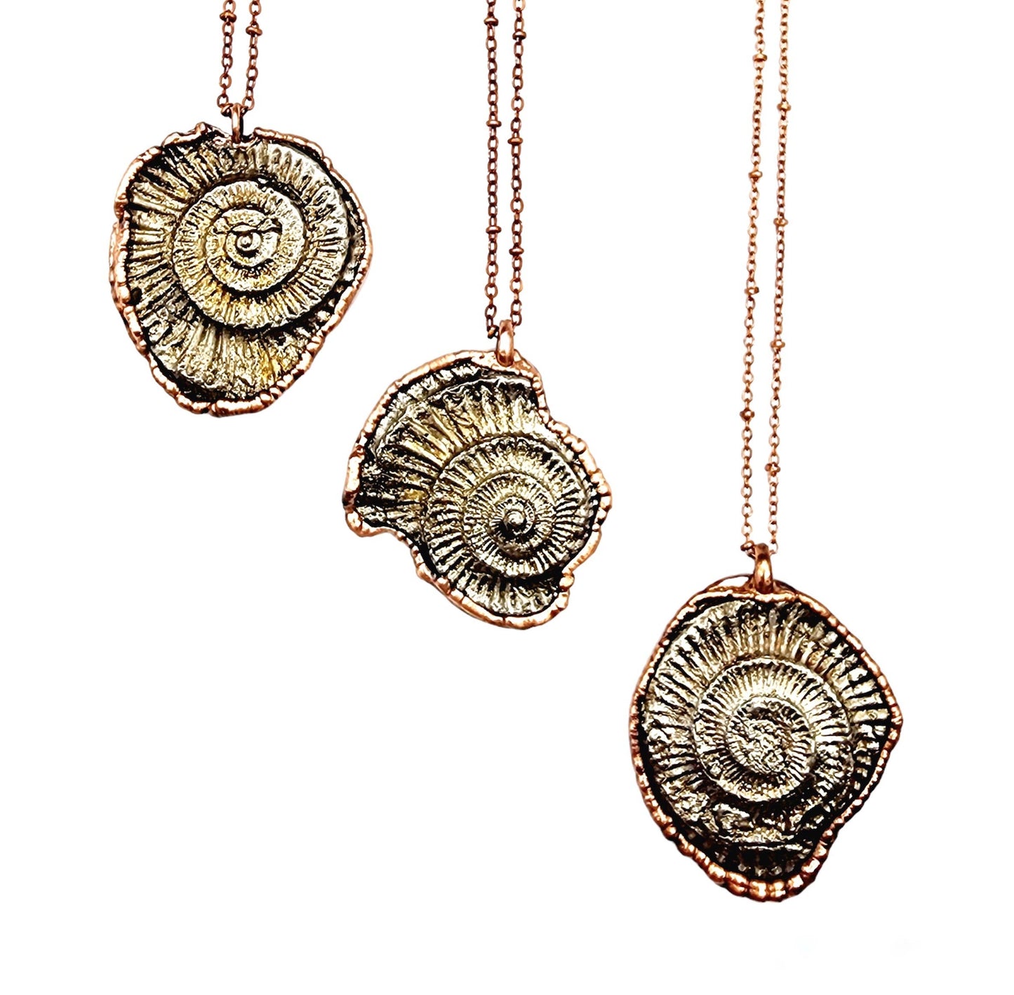 Ammonite Pressed Bismuth Necklace