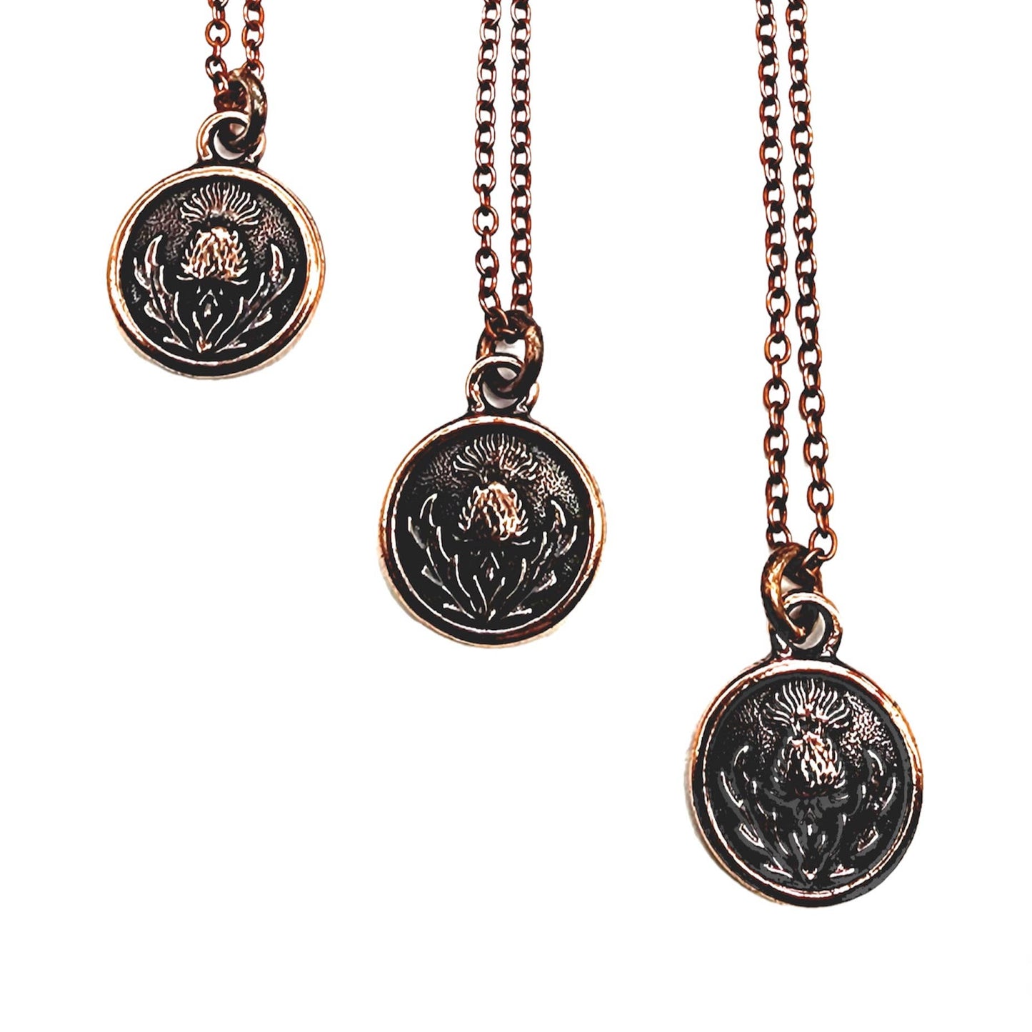 Thistle Necklace - Antique Copper