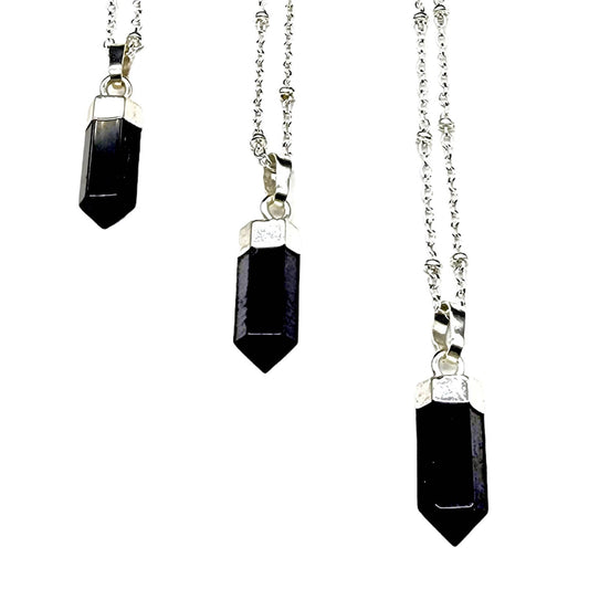 Petite Cylindrical Obsidian Point Necklace