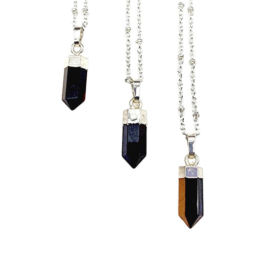Petite Cylindrical Tiger Eye Point Necklace