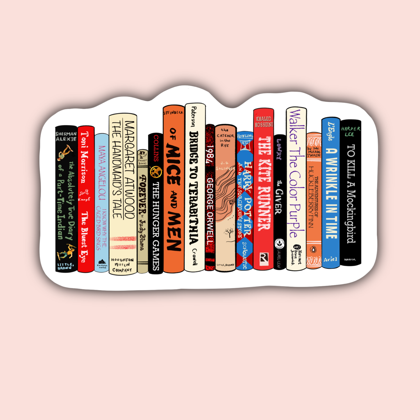 Banned Books Bookshelf Sticker