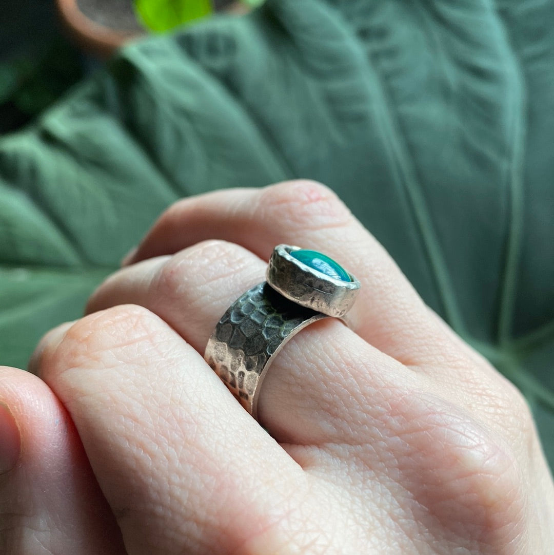 Wide-Band Small Round Mood Ring